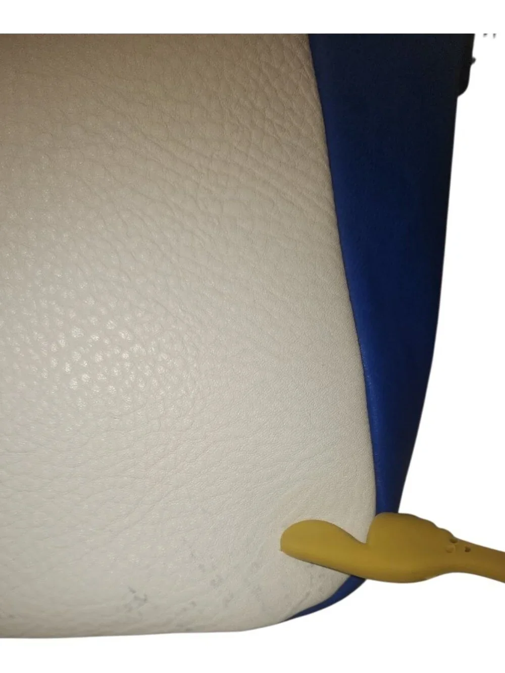 Studded Satchel Bag Color Block Cobalt Blue White Moto Rocker Chic Top Handle - Picture 7 of 16
